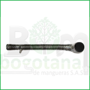 MANGUERA CORRUGADA CON ADHESIÓN DE MIPLE VULCANIZADO, CON DIFERENTE DIÁMETRO Y CODO A 90 GRADOS EN UN EXTREMO